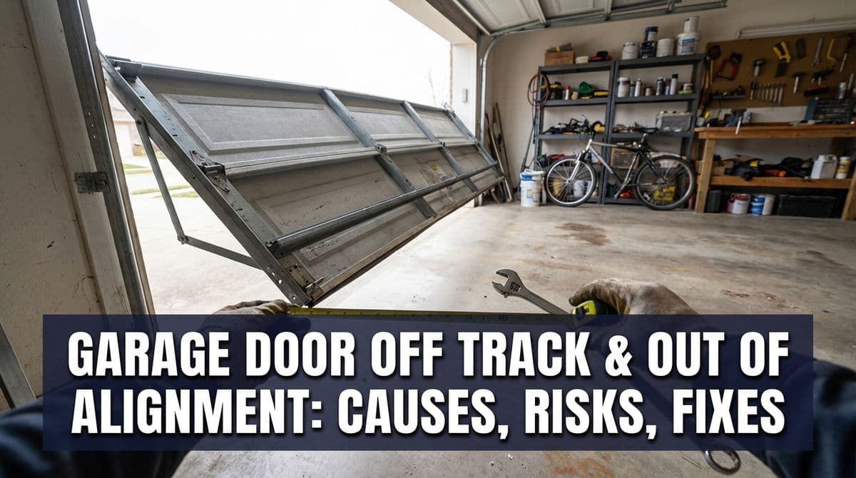 Blog post Garage Door Off Track and Out of Alignment: Causes, Risks, Fixes image